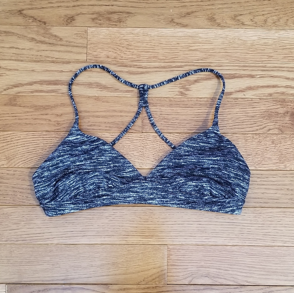 Victoria's Secret Victoria Sport gray and white strappy racerback bralette Small